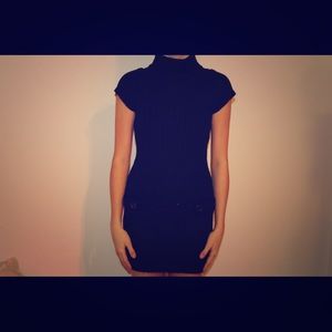 Blue Heart Sweater Dress Black